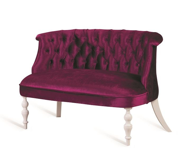 Диван Бархат (эмаль белая / 26 - темно-розовый) фото 2