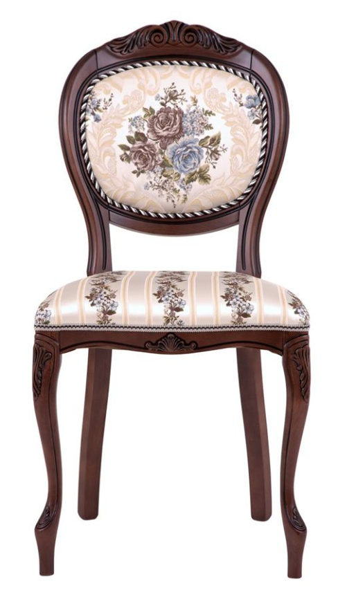 Стул С16 (тон 317 т. коричневый+патина чёрная/ткань никита светлая/полоса (Ц) фото 1