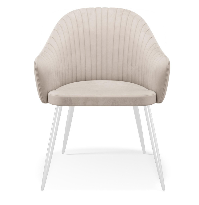 Стул DikLine 439М поворотный, C103 крем, ножки белые фото 4