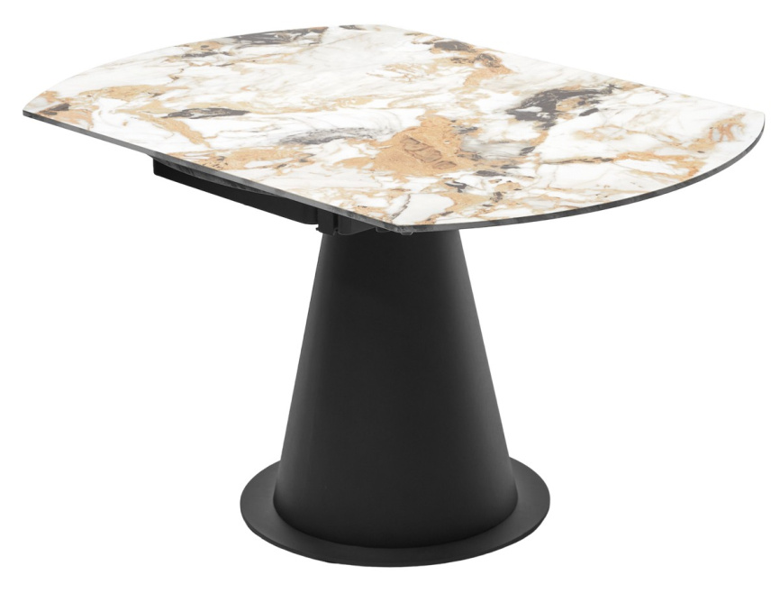 Стол TERAMO 135 GLOSS GRAND JADE SOLID CERAMIC, керамика, поворотн.механизм / Черный каркас, ®DISAUR фото 4