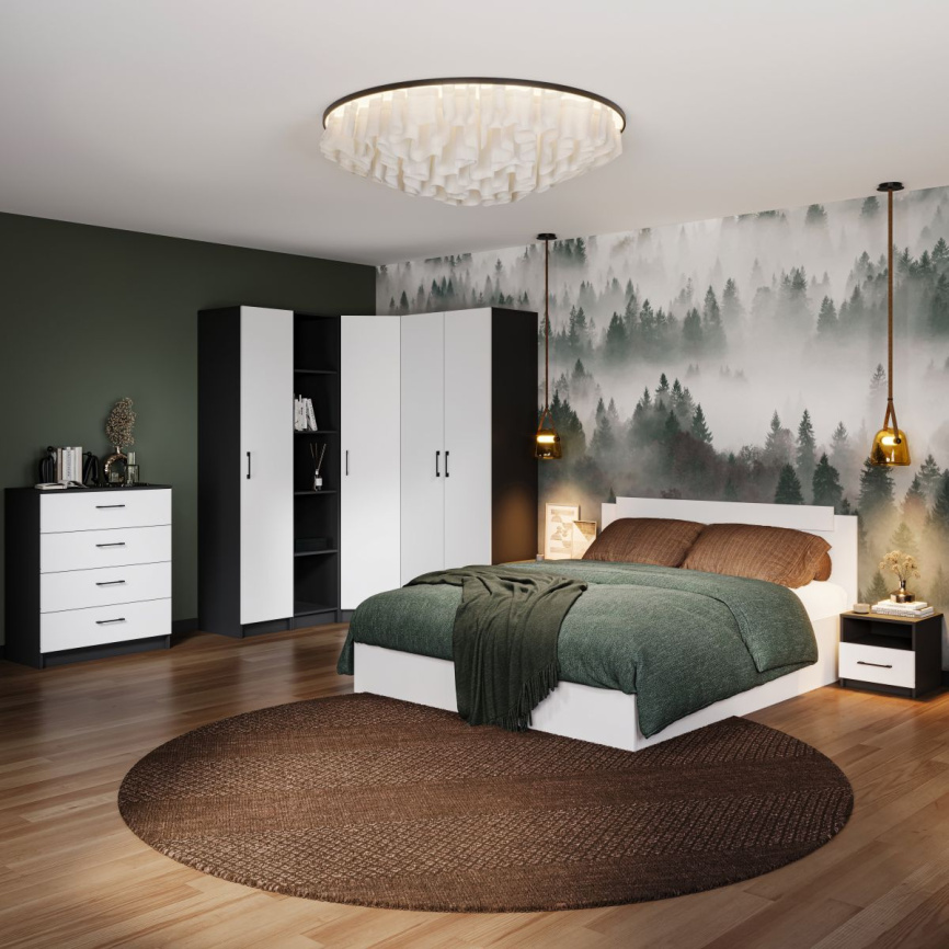 Шкаф «Чикаго» 3д Антрацит/Белый фото 8