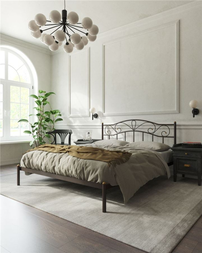 Кровать "Глэдис" без изножья (120х200/ноги металл/цвет Коричневый бархат) фото 1