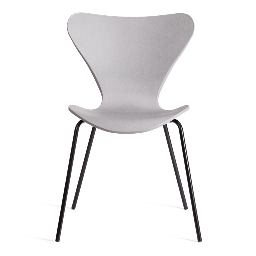 Стул Якобсен/Jacobsen (мод.DC 102-1) пластик/металл, 45х54.5х80см, серый/черный  фото 5