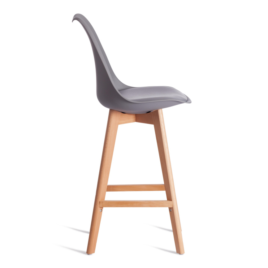Стул барный TULIP BAR (mod. C1014H-1) / 1 шт. в упаковке пластик/дерево, 42 х 47,5 х 104 см, Grey (с фото 7