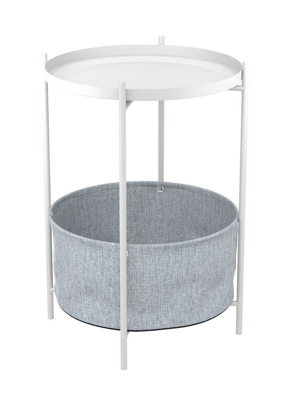 Стол журнальный "Берген" (рогожка 82/82, белый муар) фото 1