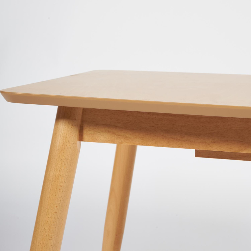 Стол обеденный раскладной Павильон/Pavillion МДФ/бук, 80х120+40х75см, натуральный фото 7