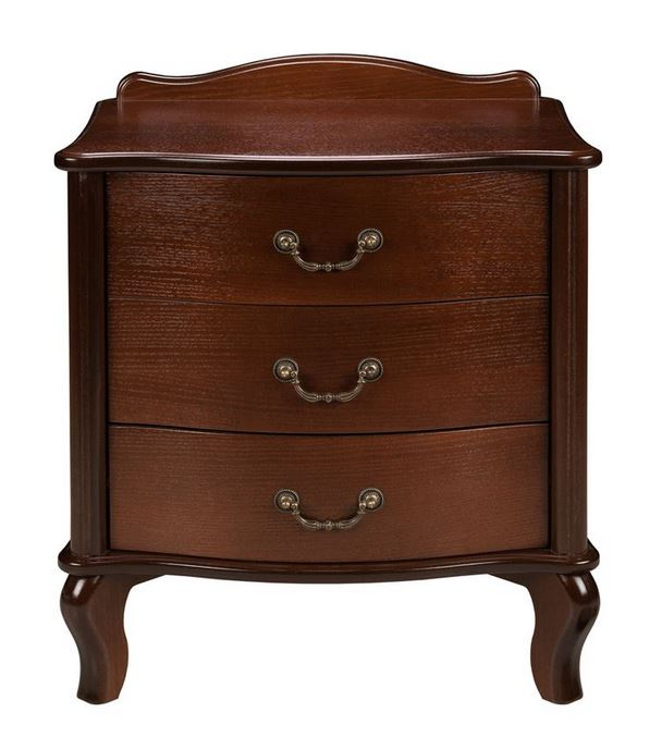 Тумбочка прикроватная "Джульетта" 3 ящ. (орех) Вис фото 1