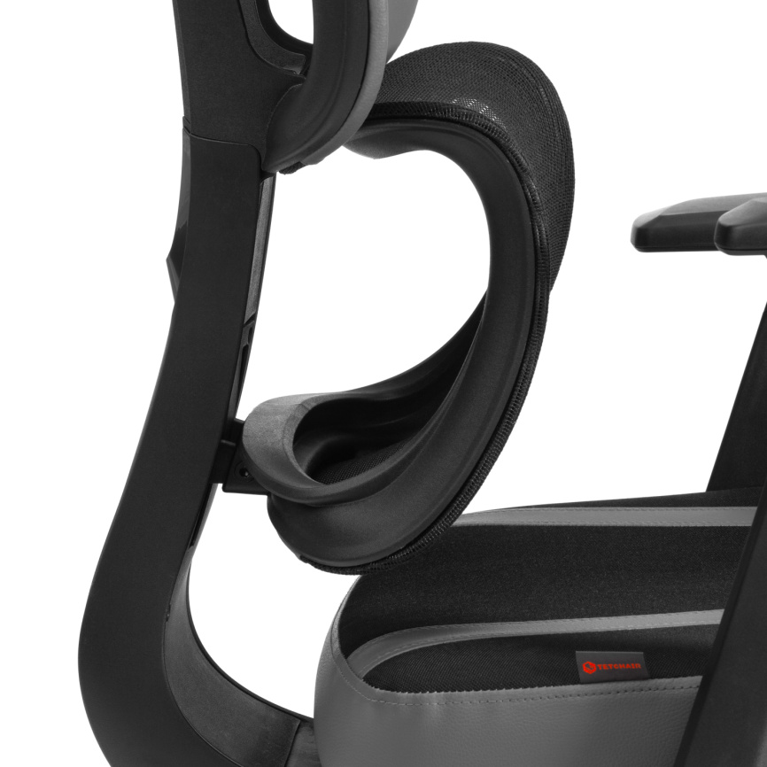 Кресло iCobra ткань / иск. кожа, черный / серый, 70х70х125 см фото 11