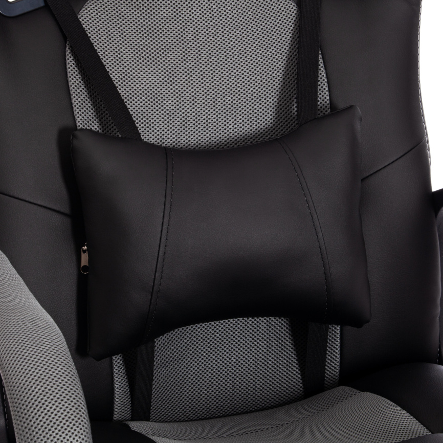 Кресло Драйвер/Driver (22) кож/зам/ткань, черный/серый, 36-6/TW-12 фото 9