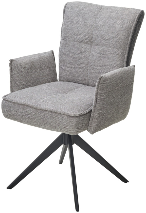 Стул ПОНС (PONCE) 360 град. поворот. цвет 07 Серый, ткань/ 841-16 Серый, букле/ Черный, ®DISAUR фото 1