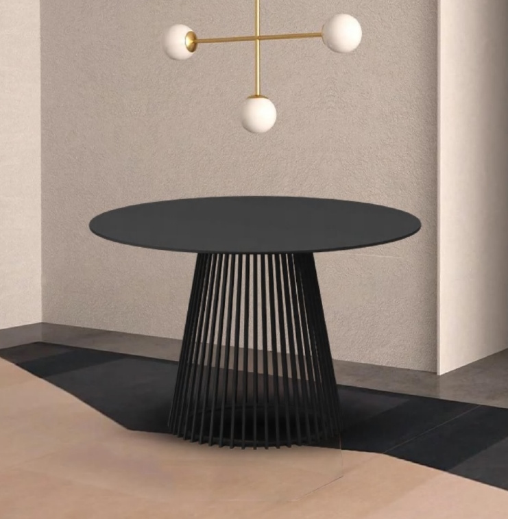 Стол ТЕРНИ (TERNI) 120 ЧЕРНЫЙ МРАМОР (MATT BLACK MARBLE SOLID CERAMIC), керамика/ ЧЕРНЫЙ, ®DISAUR фото 5