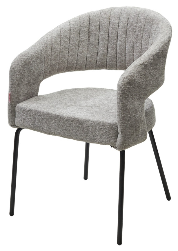 Стул SNUG 3018-03 светло-серый, шенилл / черный каркас, ®DISAUR фото 1