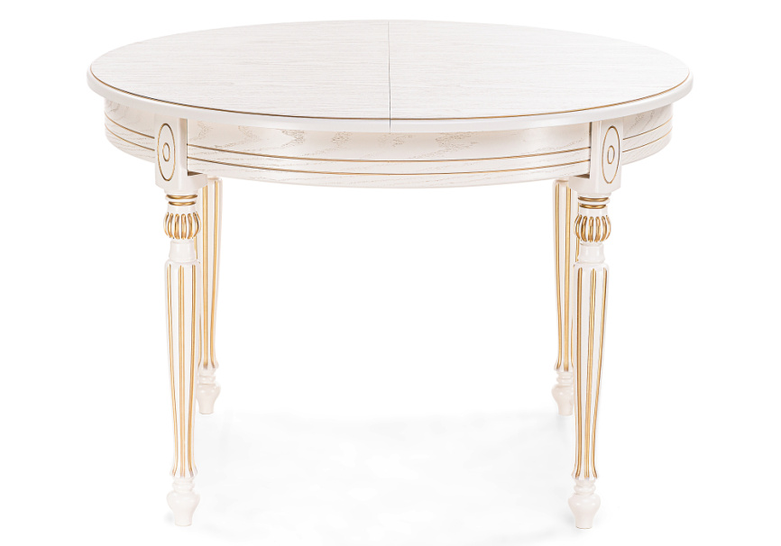 Стол деревянный Брейзер молочный / золото фото 2