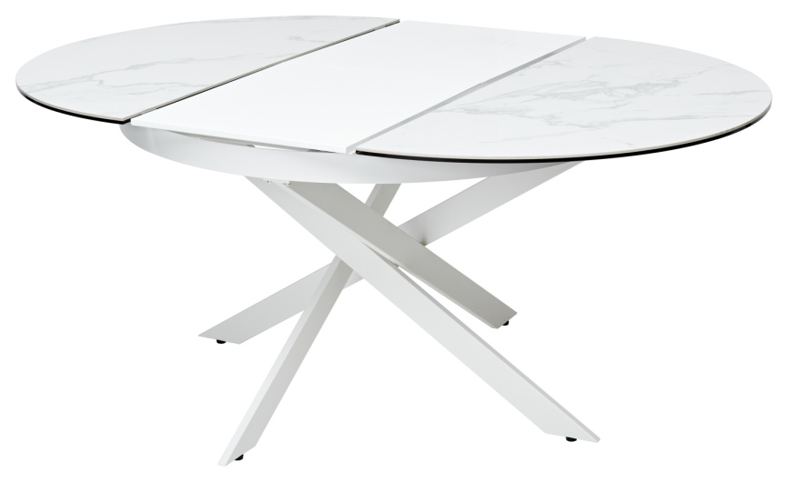 Стол TRENTO 120 HIGH GLOSS STATUARIO Белый мрамор глянцевый, керамика/ белый каркас, ®DISAUR фото 8