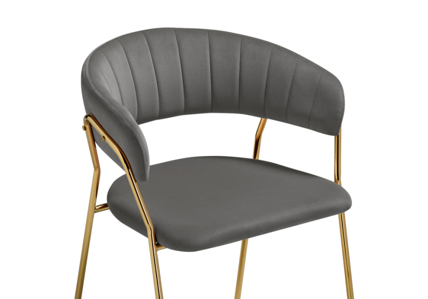 Стул на металлокаркасе Kamelia 1 dark gray / gold фото 5