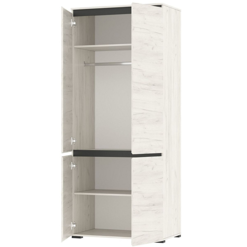 Шкаф «Гретта» 4С, Крафт белый/Антрацит фото 7