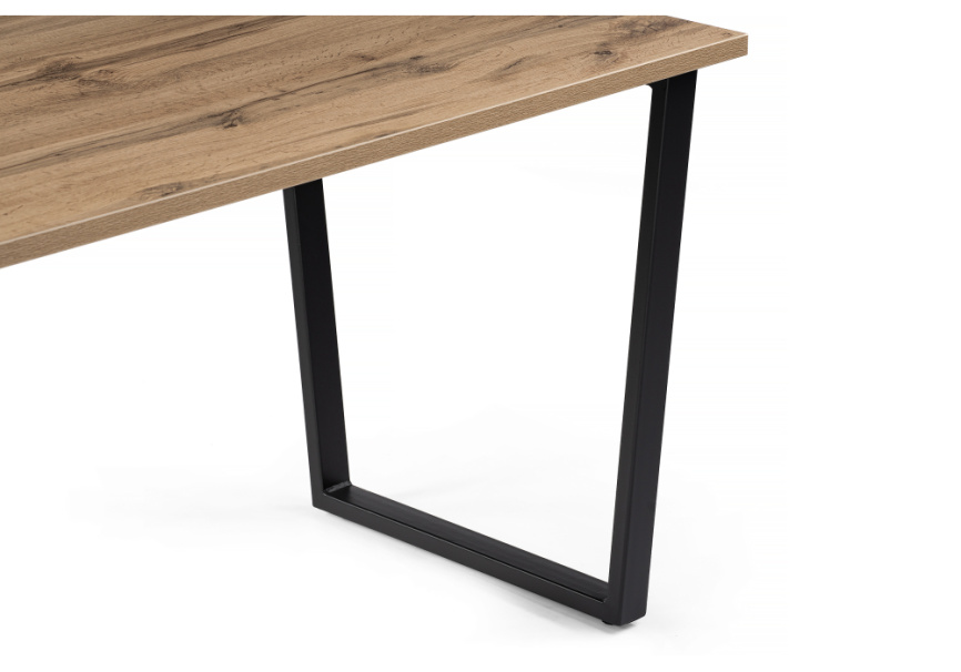 Стол деревянный Лота Лофт 140х80 черный матовый / дуб крафт золотой фото 5