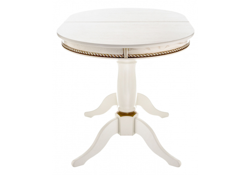 Стол деревянный Кантри 120 молочный / золотая патина фото 5