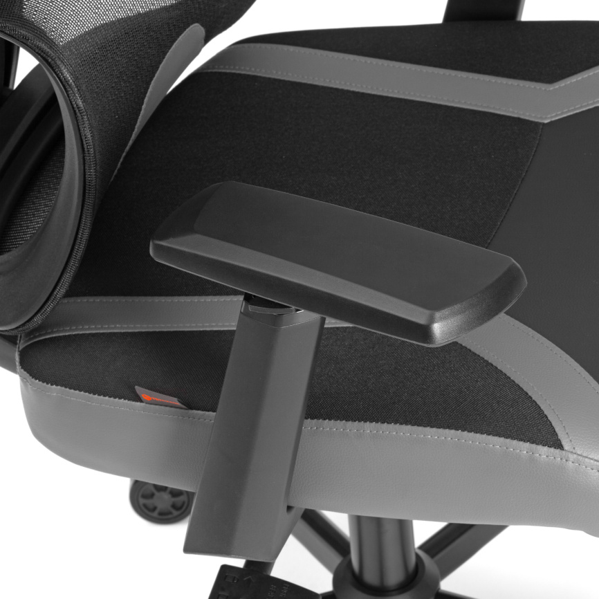 Кресло iCobra ткань / иск. кожа, черный / серый, 70х70х125 см фото 17