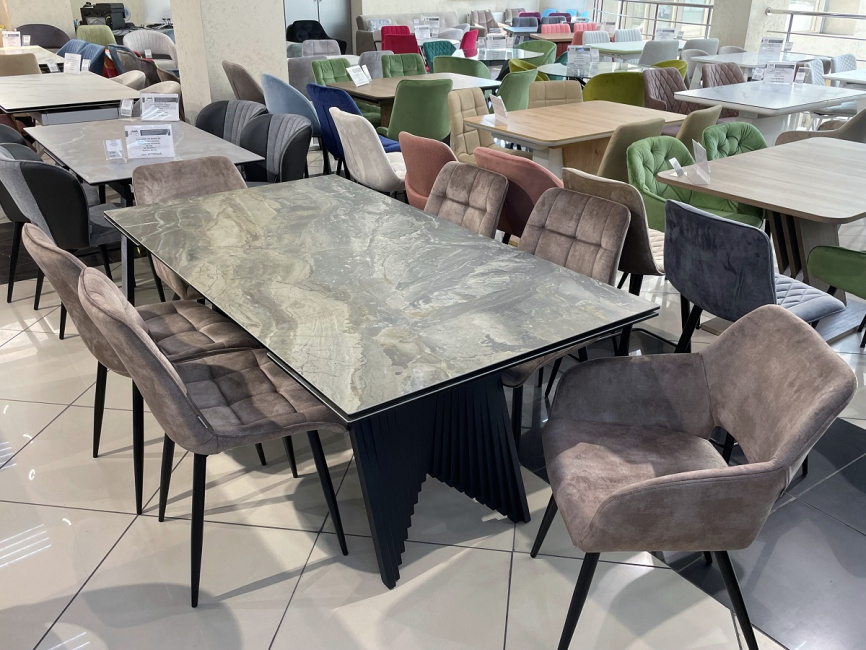 Стол IVAR 180 MARBLES KL-80 Серый мрамор, итальянская керамика, ®DISAUR фото 8