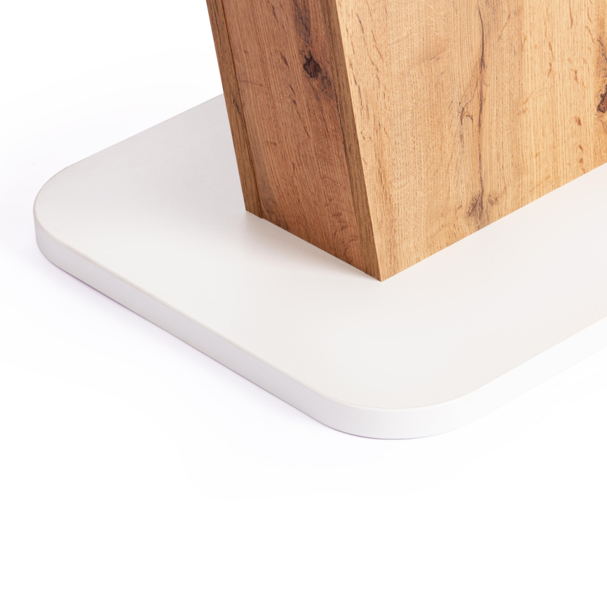 Стол обеденный Gent/Гент ЛДСП, 110-145х68,6х75,5см, дуб вотан/белый фото 13