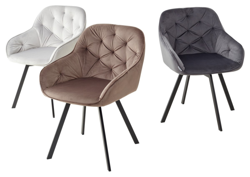 Стул GALE 360 град. поворот. BLUVEL-14 GREY, велюр/ черный каркас, М-City фото 3