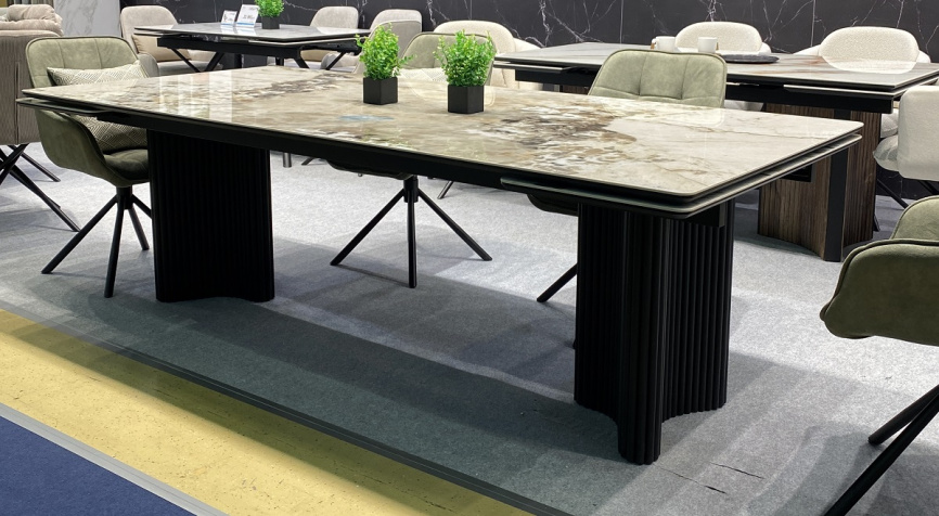 Стол АДАЖИО 240 (320) см PANDORA, керамика / Черный каркас М-City фото 1