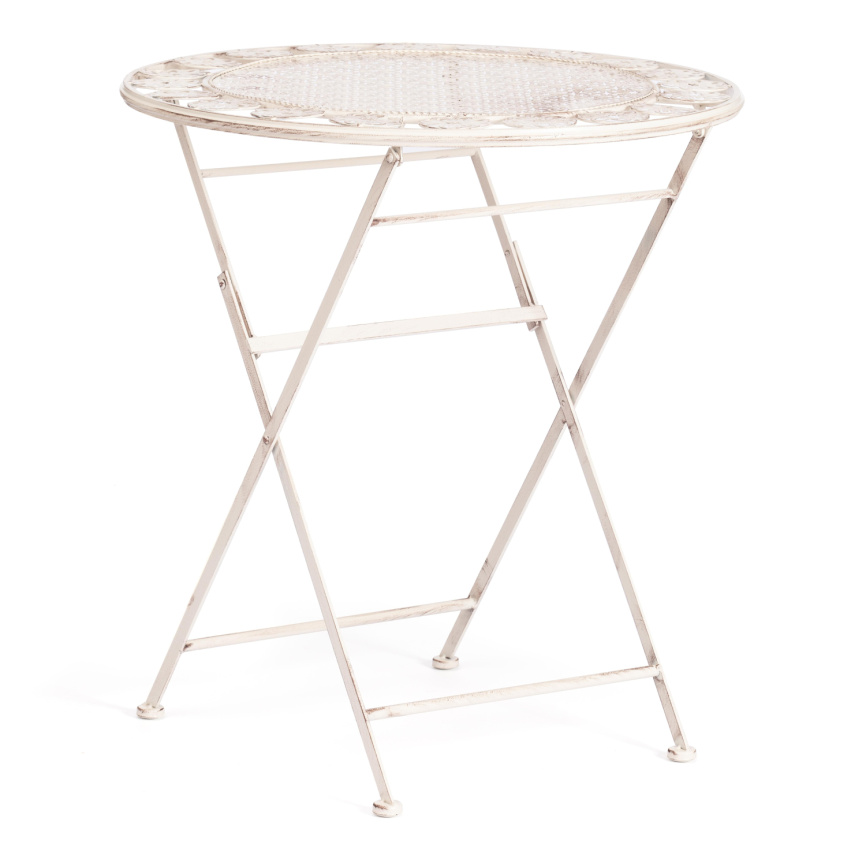 Стол Patio/Патио (PL08-11139) стальной сплав, античный белый, 70х75см фото 1