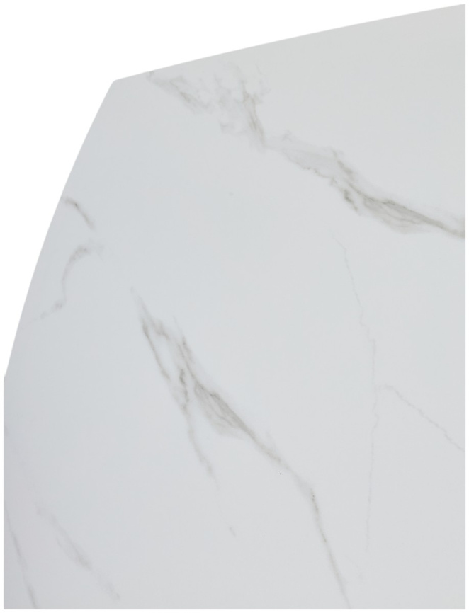 Стол БАЛД (BALDE) 140 цвет БЕЛЫЙ МРАМОР МАТОВЫЙ (MATT WHITE MARBLE SOLID CERAMIC) / ЧЕРНЫЙ, ®DISAUR фото 8
