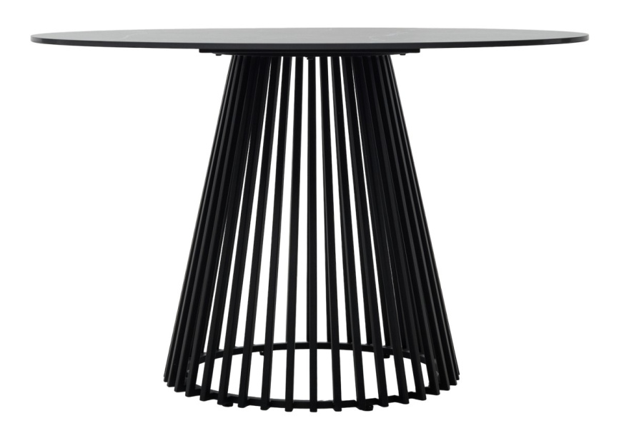 Стол ТЕРНИ (TERNI) 120 ЧЕРНЫЙ МРАМОР (MATT BLACK MARBLE SOLID CERAMIC), керамика/ ЧЕРНЫЙ, ®DISAUR фото 4
