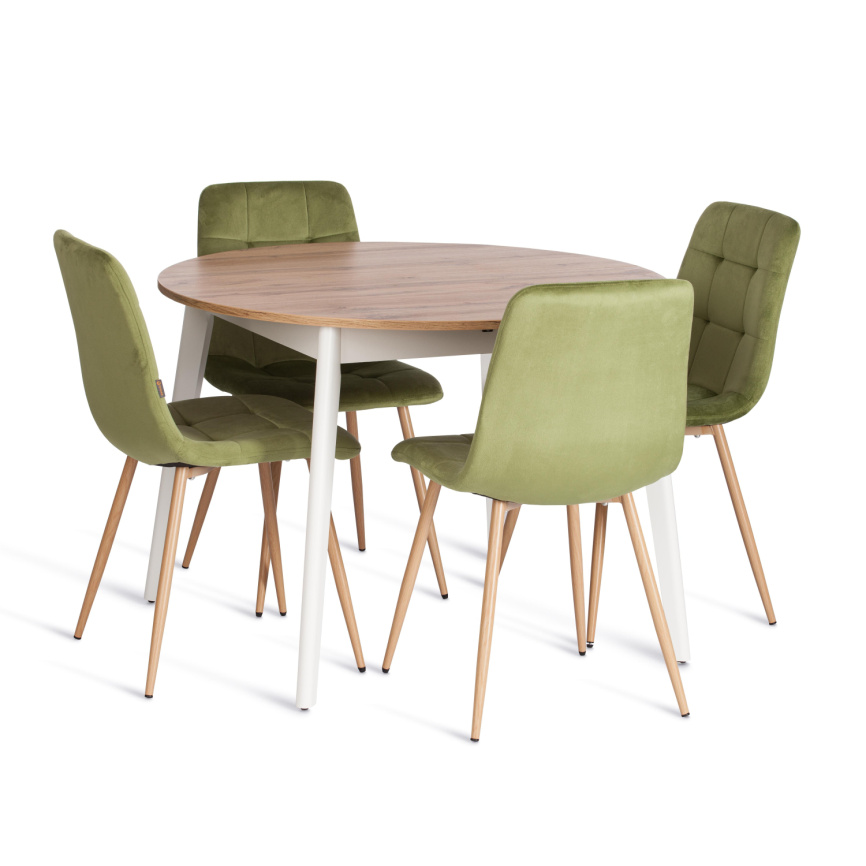 Стул CHILLY (mod. JSC-220) Велюр/металл , 44,5х52,5х88 см, Green (зеленый) HLR54 / натуральный фото 11