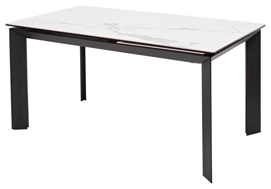Стол CREMONA 140 MATTE STATUARIO Белый мрамор матовый, керамика/ черный каркас, ®DISAUR фото 1