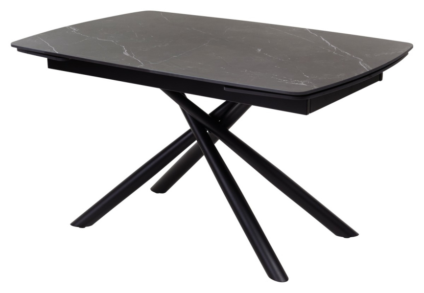 Стол RIVOLI 140 MATT BLACK MARBLE SOLID CERAMIC / BLACK, ®DISAUR фото 1