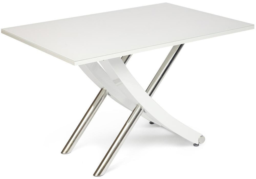 Стол ARNO (mod.EDT-H016) мдф high gloss, закаленное стекло, металл, 120х80х75см, Белый (White) фото 1
