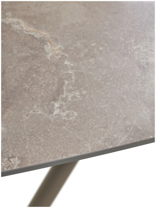 Стол РИВОЛИ (RIVOLI) 140 цвет ЛАТТЕ МАТОВЫЙ (MATT LATTE STONE SOLID CERAMIC) / ТАУПЕ, ®DISAUR фото 9