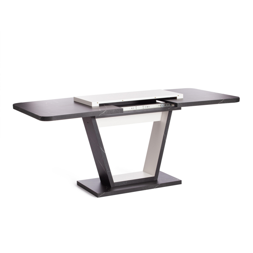 Стол обеденный раздвижной Вокс/Vox ЛДСП, 132-172х85х75,5см, мрамор черный/белый фото 6