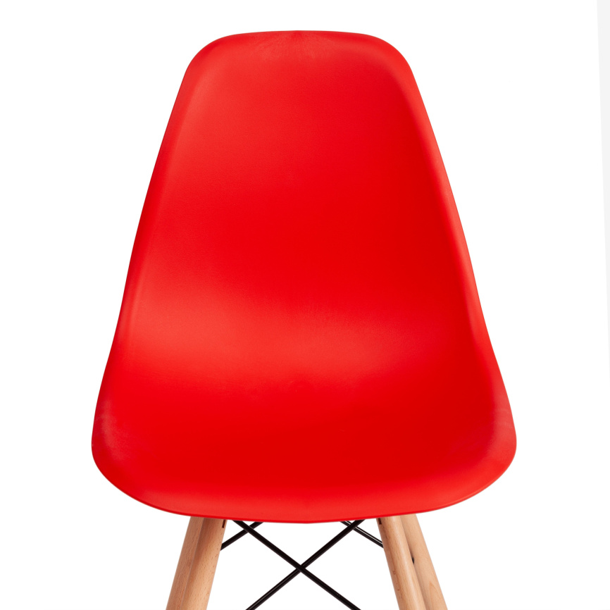 Стул CINDY (EAMES) (mod. 1801) дерево бук/металл/сиденье пластик, 45x51x82 см, Red (красный) фото 6