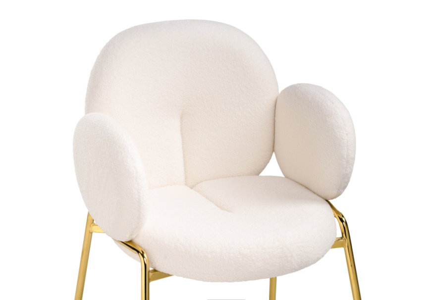 Стул на металлокаркасе Kalipso white / gold фото 6