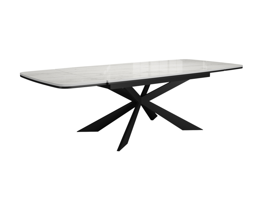 Стол DikLine KM160 керамика белый мрамор С41 матовая/опоры черные (2 уп.) фото 5