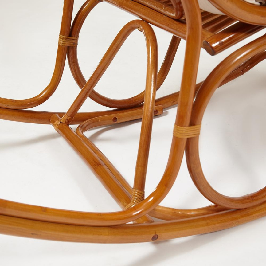 Кресло-качалка Виенна/Vienna (разборная) /без подушки/ натуральный ротанг, 58х133х102см, коньячный фото 8