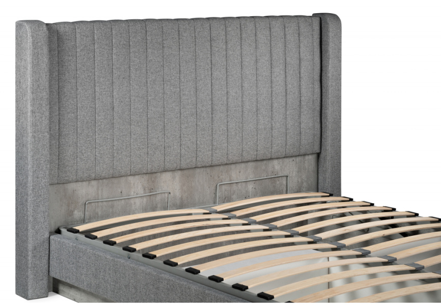 Кровать Tulip 160х200 с ПМ метрополитан грей / белая матовая фото 7