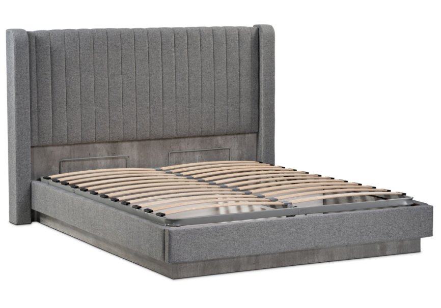 Кровать Tulip 160х200 с ПМ метрополитан грей / белая матовая фото 3