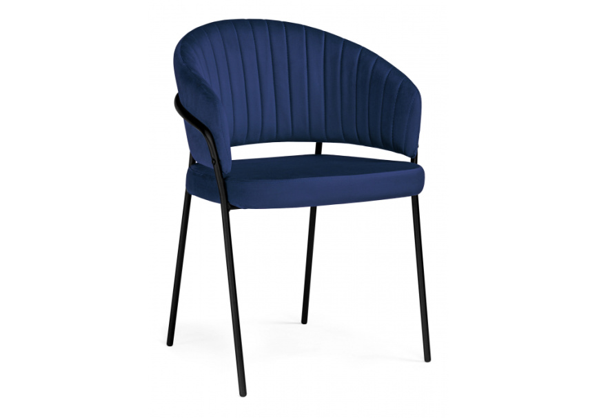 Стул на металлокаркасе Лео синий Brendy Classic Blue 08 / черный фото 1
