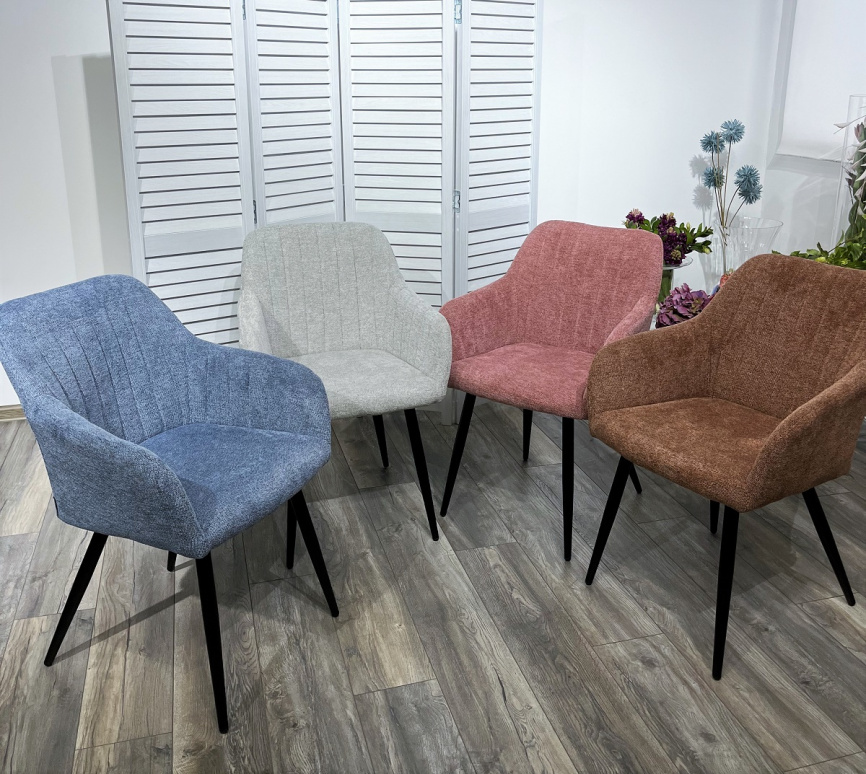 Стул BRANDY WZ2042-19 галечный серый фактурный велюр/ черный каркас М-City фото 7